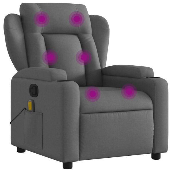 vidaXL Massage-Relaxsessel, Stoff, Dunkelgrau