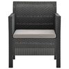 vidaXL 3-tlg. Garten-Lounge-Set mit Kissen PP Rattan Anthrazit