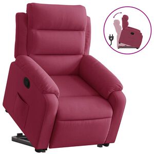 vidaXL Relaxsessel mit Aufstehhilfe Weinrot Samt