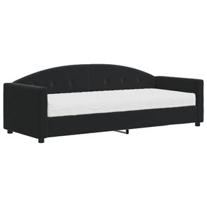 vidaXL Tagesbett mit Matratze Schwarz 80x200 cm Samt