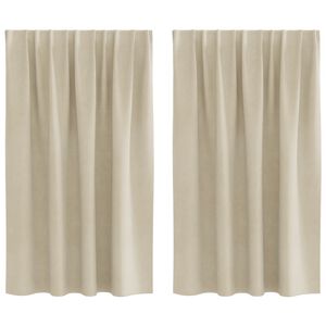 vidaXL Verdunkelungsvorh&auml;nge 2 pcs Creme 140 x 140 cm Samt