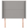 vidaXL Kopfteil mit Ohren Hellgrau 93x16x118/128 cm Stoff