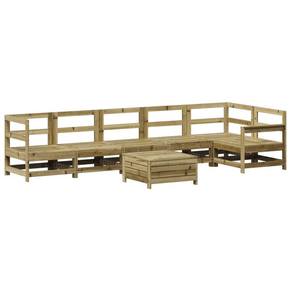 vidaXL 7-tlg. Garten-Sofagarnitur Kiefernholz Impr&auml;gniert