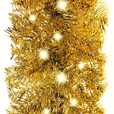 vidaXL Weihnachtsgirlande mit LED 20 m Golden