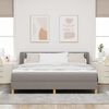vidaXL Boxspringbett mit Matratze Taupe 180 x 200 cm Stoff