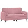 vidaXL 2-Sitzer-Sofa mit Zierkissen Rosa 140 cm Samt