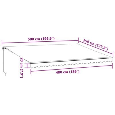 vidaXL Markise Manuell Braun 500x350 cm