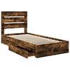 vidaXL Aufbewahrungsbett Ger&auml;ucherte Eiche 90 x 200 cm Holzwerkstoff