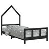 vidaXL Kinderbett Schwarz 90x200 cm Massivholz Kiefer