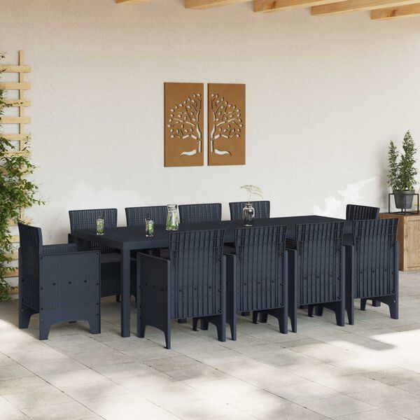 vidaXL Garten Essgruppe 11 pcs Anthrazit Polypropylen