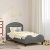 vidaXL Kinderbettgestell mit Kopfteil Dunkelgrau 80 x 160 cm Samt