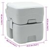 vidaXL Camping-Toilette Grau und Wei&szlig; 41,5 x 36,5 x 42 cm Polyethylen