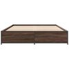 vidaXL Bettgestell Braun Eichen-Optik 150x200 cm Holzwerkstoff Metall