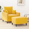 vidaXL Sessel mit Hocker Hellgelb 60 cm Samt