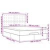 vidaXL Ottoman-Bett mit Matratze & LEDs Hellgrau 140x190 cm Stoff
