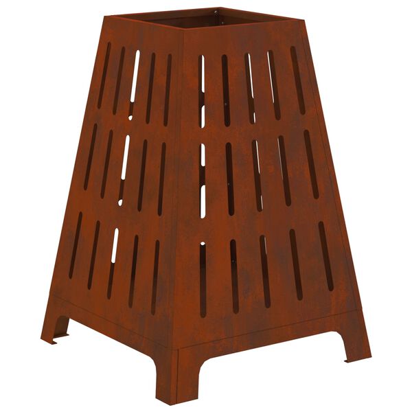 vidaXL Feuerstelle Braun 50 x 50 x 70 cm Wetterfeststahl