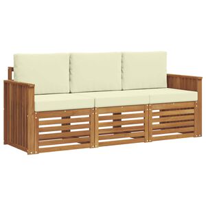 vidaXL Sofagarnituren 3 stk. Natur und Creme Massivholz Akazie