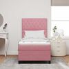 vidaXL LED Boxspringbett mit Matratze Rosa 90 x 190 cm Stoff