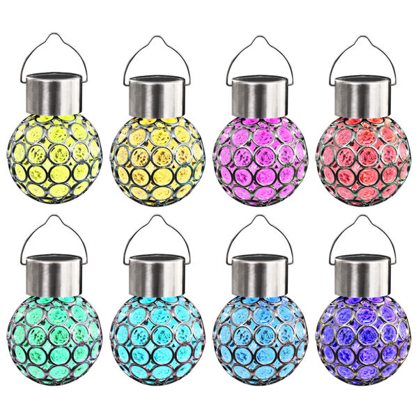 vidaXL Solar-H&auml;ngeleuchten 8 Stk. LED RGB