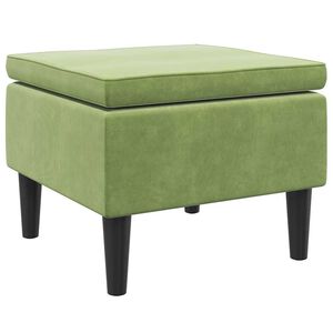 vidaXL Hocker mit Holzbeinen Hellgr&uuml;n Samt