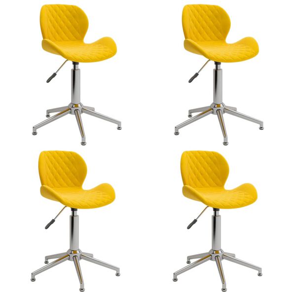 vidaXL Esszimmerst&uuml;hle 4 Stk. Drehbar Senfgelb Samt