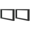 vidaXL Waschtisch-Halterungen 2 Stk. Schwarz Rechteckig Stahl