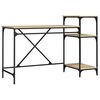 vidaXL Schreibtisch mit Regal Sonoma-Eiche 135x50x90 cm Holzwerkstoff