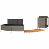 vidaXL Whirlpool-Umrandung Grau Poly Rattan und Massivholz Akazie