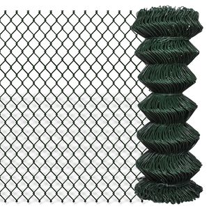 vidaXL Maschendrahtzaun Stahl 1x15 m Gr&uuml;n