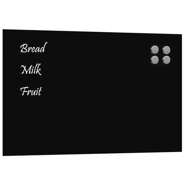 vidaXL Magnettafel Wandmontage Schwarz 80x50 cm Hartglas