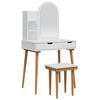 vidaXL Schminktisch-Set FAUSKE 4 Stk. Wei&szlig; 76 x 50 x 143 cm