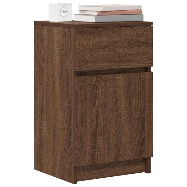 vidaXL Nachttische 2 Stk. Braun Eichen-Optik 39x35x65 cm Holzwerkstoff