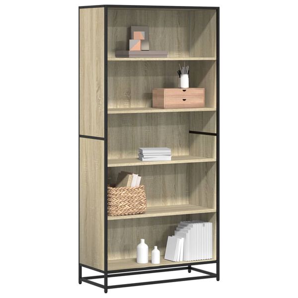 vidaXL B&uuml;cherregal Sonoma-Eiche 80,5x35x170,5 cm Holzwerkstoff