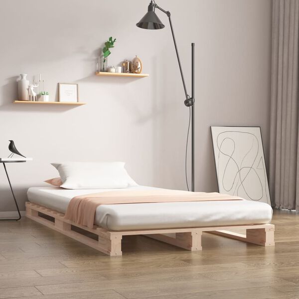 vidaXL Palettenbett 90x190 cm Massivholz Kiefer