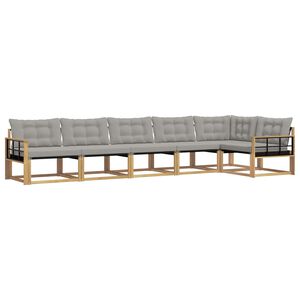 vidaXL Outdoor-Sofagarnitur 6 Stk. Wei&szlig; und Hellgrau