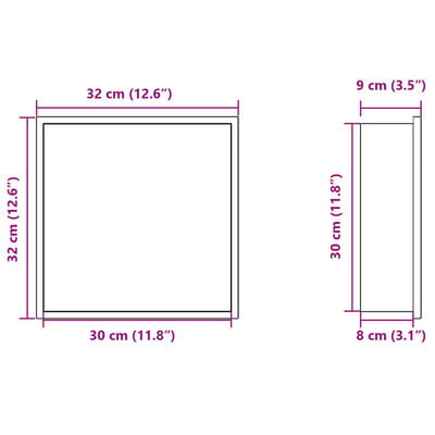 vidaXL Duschnische Mattschwarz 32x32x9 cm Edelstahl