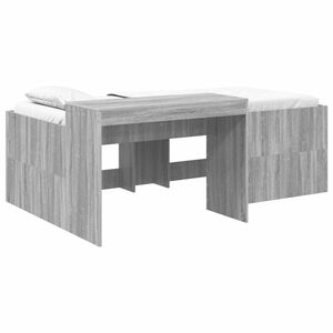 vidaXL Hochbett mit Schreibtisch f&uuml;r Kinder Grau Sonoma 80 x 200 cm