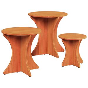 vidaXL Couchtisch 3 pcs Wachsbraun
