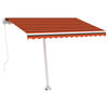 vidaXL Markise Manuell Einziehbar mit LED 350x250 cm Orange Braun