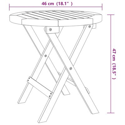 vidaXL Bistrotisch Ø46x47 cm Massivholz Akazie