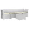 vidaXL 4-Sitzer Gartensofa mit Kissen Rattan Look PP Wei&szlig;