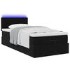 vidaXL Ottoman-Bett mit Matratze & LEDs Schwarz 100x200 cm Samt
