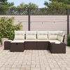 vidaXL Gartensofa-set mit Kissen 6 pcs Braun Poly-Rattan