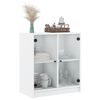 vidaXL Beistellschrank mit Glast&uuml;ren Wei&szlig; 68x37x75,5 cm