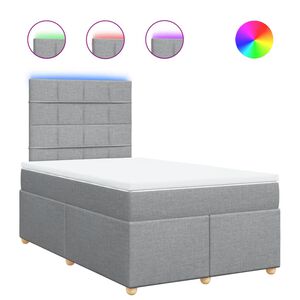 vidaXL Boxspringbett mit Matratze Hellgrau 120x190 cm Stoff