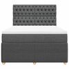 vidaXL Boxspringbett mit Matratze Dunkelgrau 140x190 cm Stoff