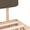 vidaXL Bettgestell mit gepolstertem Kopfteil Taupe 135 x 190 cm
