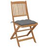 vidaXL Klappbare Gartenst&uuml;hle 2 Stk. mit Kissen Massivholz Akazie
