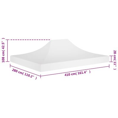 vidaXL Partyzelt-Dach 4x3 m Weiß 270 g/m²