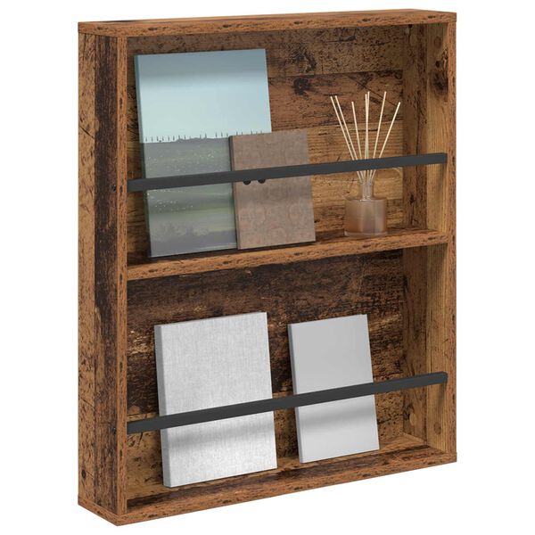 vidaXL Magazinregal mit Regal Altholz 60 x 12 x 70 cm Holzwerkstoff